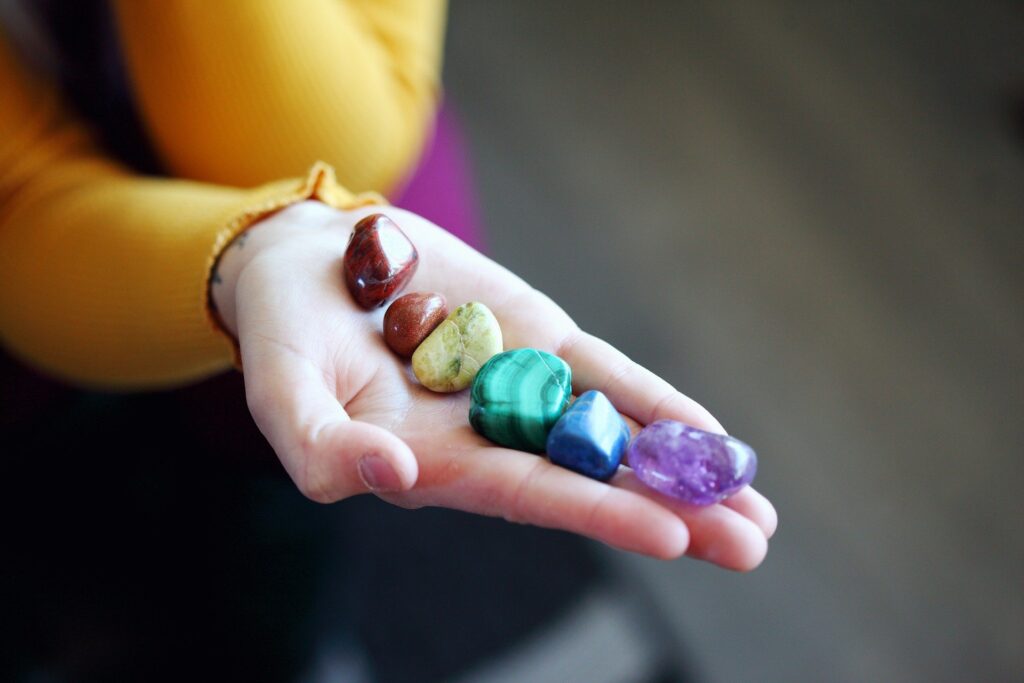 Rainbow stones symbolize the chakras